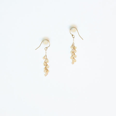Gold-filled cluster Pearl earrings