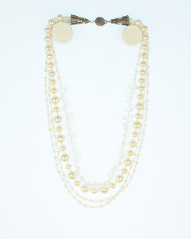 Moonstone & Pearl four strand necklace