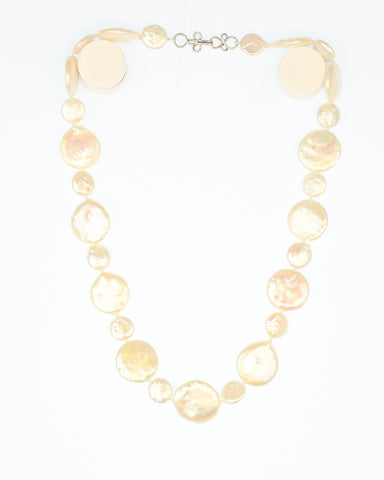 Hand-knotted Coin Pearl Necklace