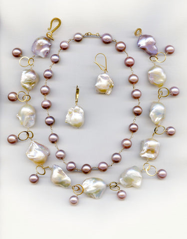 Custom Baroque & Pink Pearl Necklaces