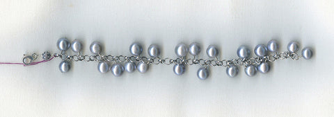 Sterling Silver Grey Pearl Bracelet