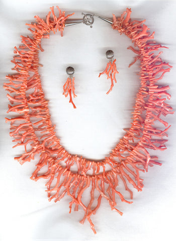 Custom Double Natural Coral Necklace set
