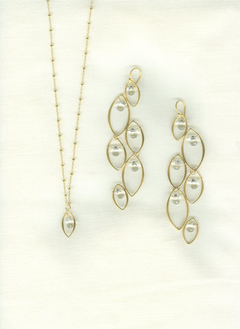 Custom Vermeil & White Topaz necklace & earrings