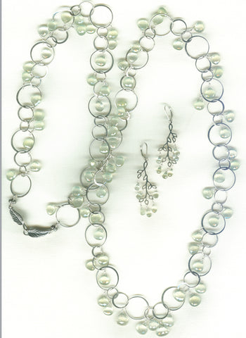 Custom Sterling Silver Chain & Prehnite Briolette necklace set