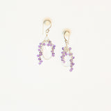 Amethyst & White Quartz Sterling Silver Earrings