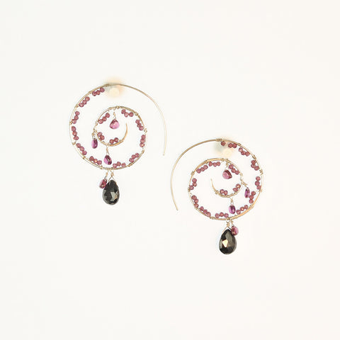 Garnet Swirl earrings