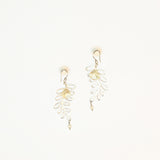 Scapolite Silver Feather earrings