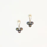 Triple Pearl Earrings Peacock