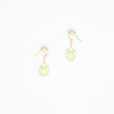 Prehnite & pearl earrings