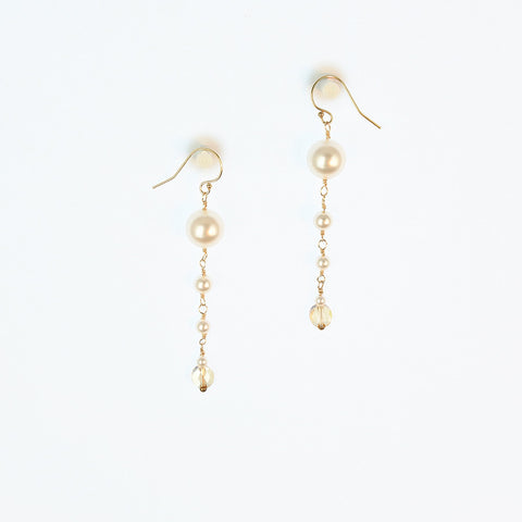 Gold-filled Swarovski Pearls & crystals Earrings