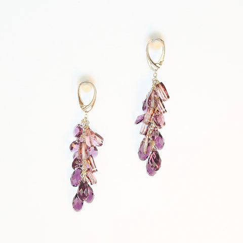 Swarovski crystal Sterling Silver Earrings Grape