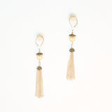 Sterling Silver Pearl Tassel Earrings