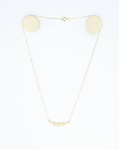 Gold-filled graduated Swarovski Pearl Bar necklace 1