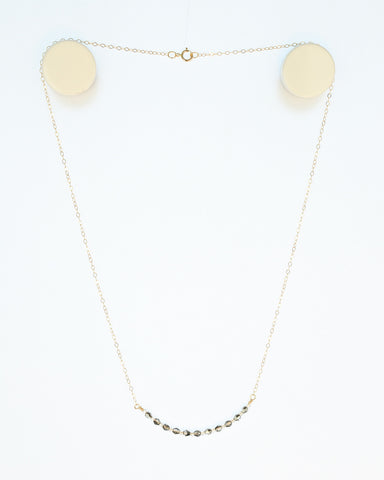 Gold-filled Swarovski crystal Bar Necklace - smokey