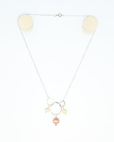 Triple Circle & Pearl Necklace