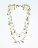 Sterling Silver chain Necklace with Whiskey Quartz & Pearls
