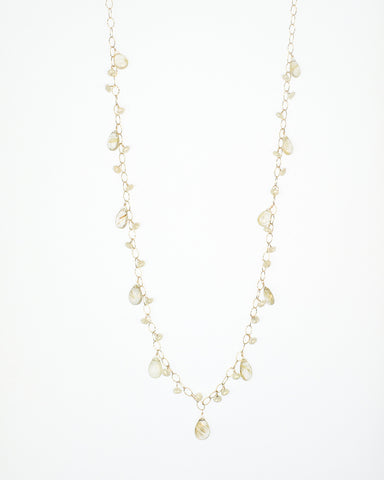 Rutilated Gold Quartz & Silverite GF necklace