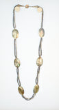Mother-of-Pearl and Blue & White Pearl Necklace
