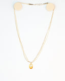 Double pearl necklace with Citrine