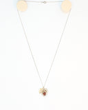 Heart Charm with Garnet & Pearl Necklace