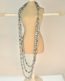 Triple Strand Grey Pearl Necklace