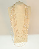 SIX Strand Swarovski Pearl & Crystal Gold-filled Necklace