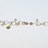 Sterling Silver chain Necklace with Whiskey Quartz & Pearls