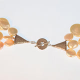 Triple Coin Pearl Hand Knotted Necklace