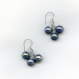 Triple Pearl Earrings Peacock