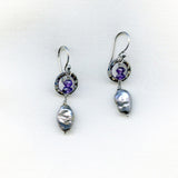 Amethyst & Keshi Pearl Earrings