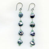 Keshi Pearls & Green Fluorite Earrings