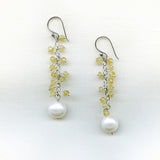 Yellow Aquamarine & Pearl Earrings