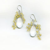Yellow Aquamarine & White Quartz Earrings