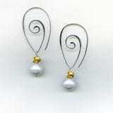 Silver & Vermeil Knot Pearl Earrings