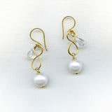 Moonstone & Pearl Vermeil Earrings
