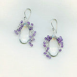 Amethyst & White Quartz Sterling Silver Earrings