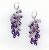 Swarovski crystal Sterling Silver Earrings Grape