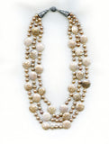 Triple strand Pearl & Mother-of-Pearl Necklace
