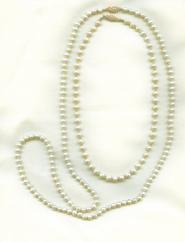 Custom hand-knotted long Pearl necklace