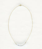 Gold-filled Swarovski crystal Bar Necklace - AB clear